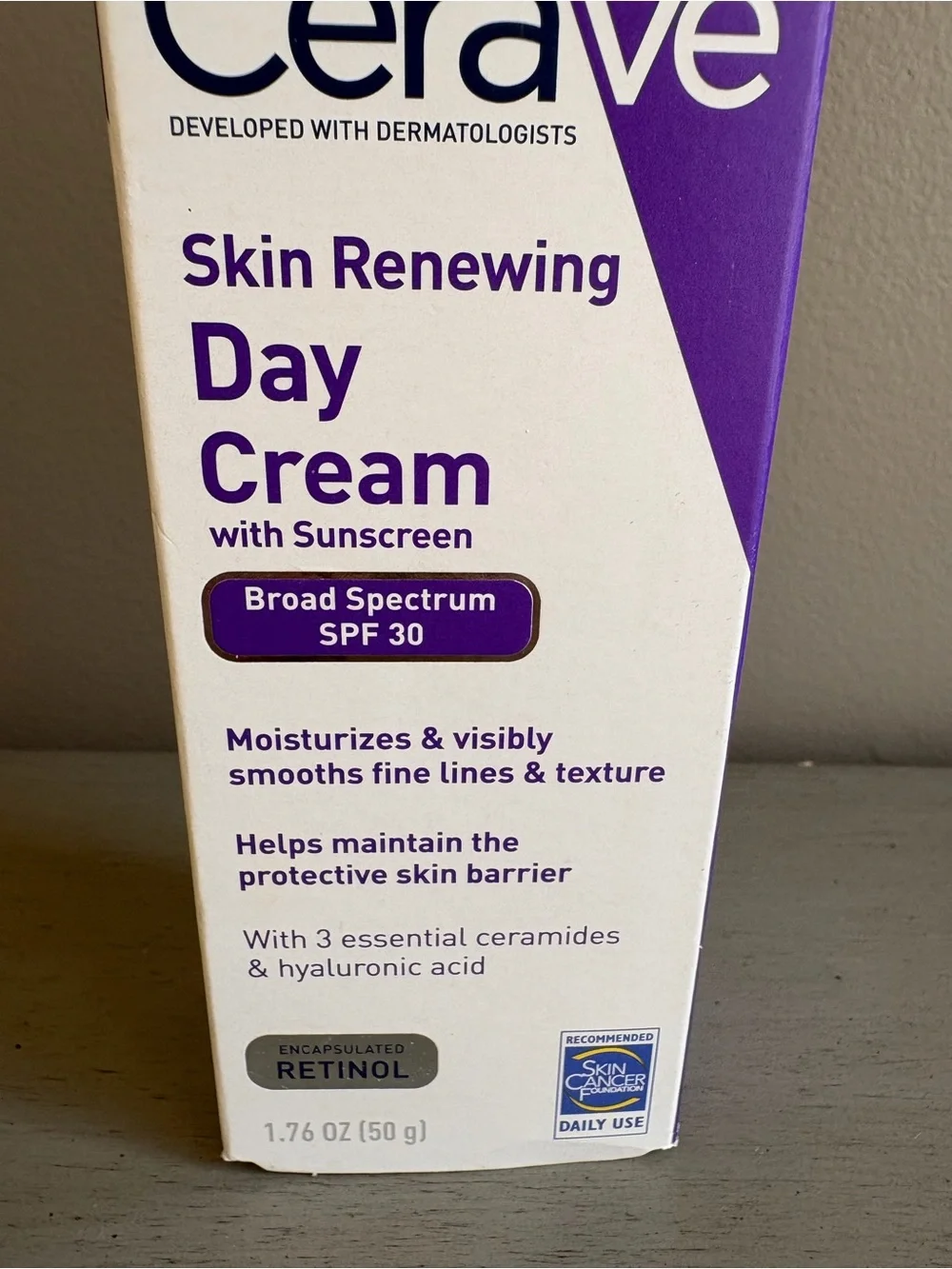 CeraVe Skin Renewing Day Cream SPF 30 Anti- Aging Face Moisturizer Retinol